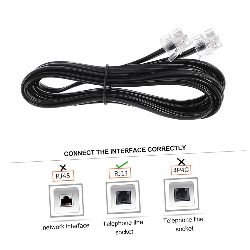 10Pcs Flat Telephone Wire Connectors Core Landline Cord for Telephones Modems Fax Machines - Image 5